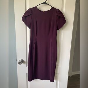 Purple Calvin Klein tulip sleeve dress
